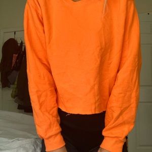 Orange cropped crew neck